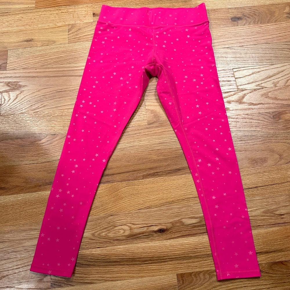 Hot pink mini stars Terez workout leggings